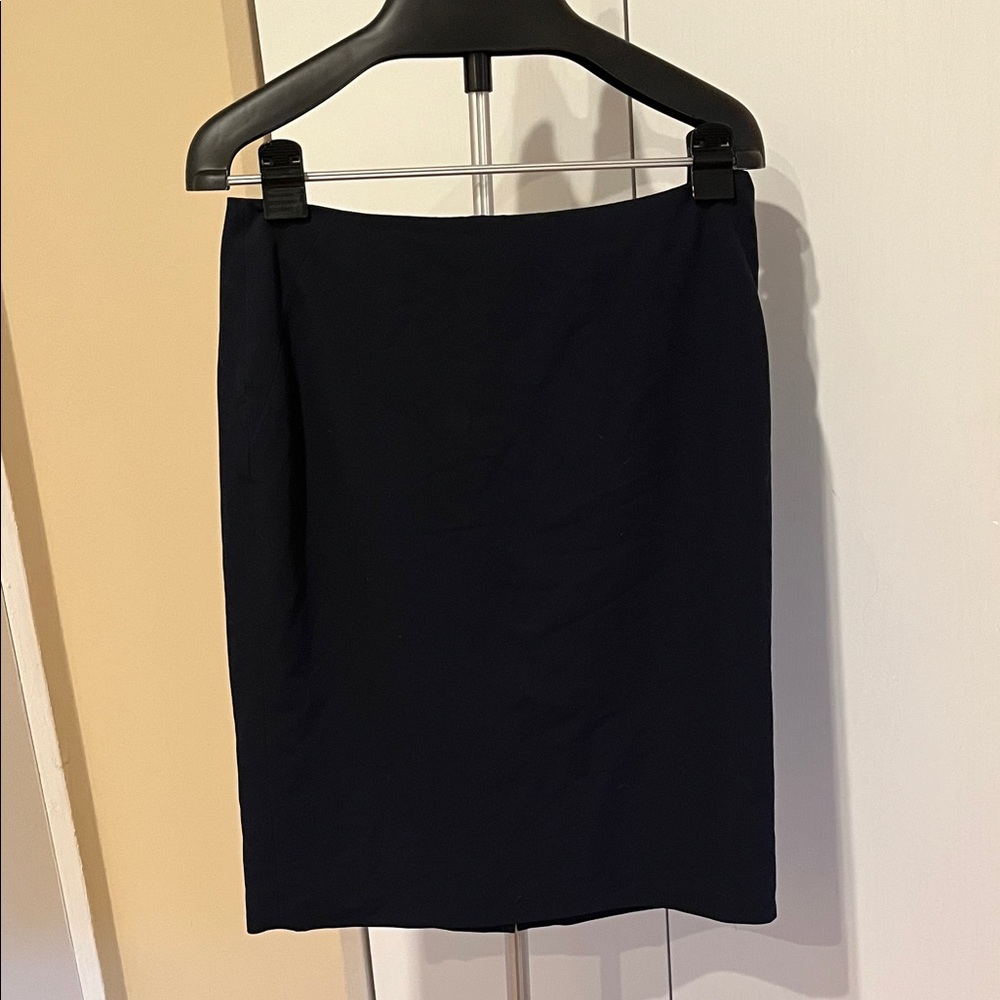 Tommy Hilfiger Dark Navy Lined Straight Midi Skirt